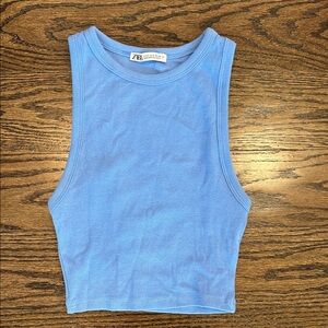 Zara Sky Blue Sleeveless Top